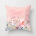 Pink watercolor floral square pillowcase with artistic rose pattern for sofa decor - Custom Size / Pink Watercolor Rose (DRD120-26)