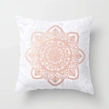 Pink minimalist pillow case with rose gold mandala marble pattern for sofa decor - Custom Size / Marble Texture Rose Gold Mandala (DRD120-24)