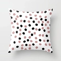 Pink and black polka dot geometric pillow cover in minimalist ins style for sofa decor - Custom Size / Rose Gold Polka Dots (DRD120-30) / 0.0