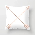 Pink minimalist square cushion cover with rose gold geometric arrow print - Custom Size / Rose Gold Cross Arrows (DRD120-32) / 0.0