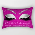 Magenta glitter cushion cover featuring eyelash extension print for home decor - 30x50 / Lash Lounge Rose Red Style (DRD130-30)