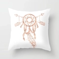 Pink minimalist pillow case with a rose gold dreamcatcher pattern for home decor - 45cmx45cm / Rose Gold Dreamcatcher (DRD120-34)