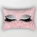 Pink glitter eyelash pillowcase with silver sparkles for decorative sofa cushions - 30x50 / Bright Pink Glitter Eyelashes Style (DRD130-31)