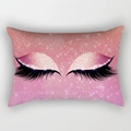 Pink gradient eyelash pattern pillowcase with sparkling textures for sofa decor - 30x50 / Deep Pink Gradient Eyelashes Style (DRD130-40)