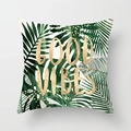Federa per cuscino nordica con foglie di palma verdi e testo dorato Good Vibes - 45x45 cm / Palma Verde GOOD VIBES (DRD225-2)