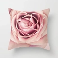 Square decorative pillow case featuring romantic pink rose floral pattern on soft fabric - Blooming Pink Rose Style (DRD192-16) / 18x18 Inch