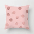 Pink velvet square cushion cover featuring elegant rose gold metallic polka dot patterns - Pink Rose Gold Polka Dot Style (CRD07-7)