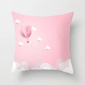 Federa rosa con mongolfiera a cuore e scritta love per decorazione romantica - Mongolfiera da Sogno Rosa (DRD203-2) / 45x45 cm