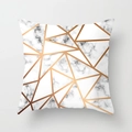 Pink marble velvet pillowcase with rose gold geometric lines and Nordic style design - Marble Pattern Rose Gold Geometric Style (CRD07-8)
