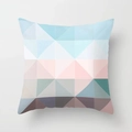 Housse de coussin aux motifs triangles géométriques roses et bleus avec texture moderne - Épissage Géométrique Moderne Simple (DRD347-9) / 45x45cm