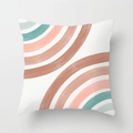 Federa per cuscino quadrata con motivo arcobaleno astratto rosa per decoro divano - Quadrato (Senza Anima) / Stile Linee Arcobaleno (DRD343-1)