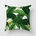Nordic tropical green banana leaf print square peach skin pillowcase for sofa decor - 18x18 Inch / Realistic Green Banana Leaf (DRD225-10)
