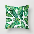 Nordic tropical leaf peach skin pillowcase with watercolor monstera plant patterns - 18x18 Inch / Tropical Rainforest Watercolor (DRD225-11)
