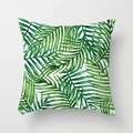 Nordic peach skin pillowcase featuring a dense green tropical palm leaf print - 18x18 Inch / Dense Green Palm Leaves (DRD225-12)