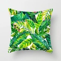 Nordic square peach skin pillowcase featuring vibrant tropical monstera leaf prints - 18x18 Inch / Full Page Watercolor Rainforest (DRD225-18)