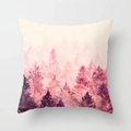 Pink and purple watercolor forest design peach skin pillowcase for sofa home decoration - Watercolor Forest (DRD360-13) / 45x45