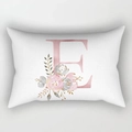 Rectangle peach skin pillowcase featuring floral letter E for lumbar support - Floral Letter E Style (DRD221-E)