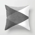 Modern grey geometric peach skin pillowcase with triangular pattern for sofa decor - Geometric Triangle Mosaic (DRS363-20)