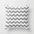 Modern grey and white geometric chevron pattern square pillow cover for home sofa decor - Grey White Chevron (DRS363-18)