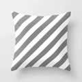 Close-up of geometric grey and white striped peach skin pillowcase with a soft texture - Grey White Wide Diagonal Stripes (DRS363-16)