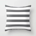 Detail of grey and white horizontal striped peach skin pillowcase with neat stitching - Grey White Horizontal Stripes (DRS363-9)