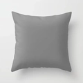 Close-up of minimalist square grey cushion cover with premium peach skin fabric texture - Solid Grey Style (DRS363-11)