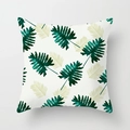 Square Nordic white pillowcase with tropical monstera leaves and green plant pattern - All-over Tropical Plants (DRD123-5)