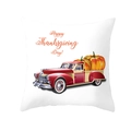 Détail d'une taie d'oreiller de Thanksgiving avec camion vintage et citrouilles - Style Pickup Rouge Vintage et Citrouille (DRD450-5)
