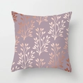 Elegant rose gold branch pattern on a mauve peach skin pillow cover for home sofa decor - Lilac Purple Branch Leaf (DRD389-22)