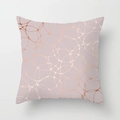 Dettaglio federa rosa con motivi a maglia fluida geometrica in oro rosa lucido - Rete Geometrica Rosa Chiaro (DRD389-4)