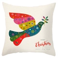 Christmas peace dove pillowcase in soft fabric with Merry Christmas lettering - Peace Dove and Olive Branch Style (DRD198-1)