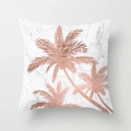 Pink marble cushion cover with rose gold palm tree prints for home sofa decor - Marble Palm Tree (DRD163-23) / 18x18 Inch