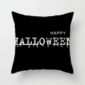 Halloween black pillowcase featuring white Happy Halloween typography design - Happy Halloween Art Font Style (DRD197-25)