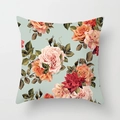 Vintage floral peach skin pillowcase with roses on a mint green background - 18x18 Inch / Mint Green Vintage Rose (DRD311-14)