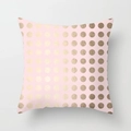 Pink marble geometric pillowcase with metallic gold polka dots for sofa decoration - Pink Gold Dot Texture (DRD163-29) / 18x18 Inch