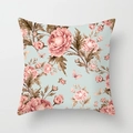 Peach skin pillowcase with vintage pink roses and butterflies on mint green base - 18x18 Inch / Mint Green Butterfly Rose (DRD311-16)