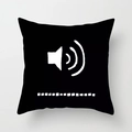 Fodera per cuscino nera minimalista con icona del volume bianca e barra di avanzamento UI - Icona del Volume (DRD334-11) / 45x45 cm