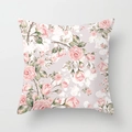 Peach skin square pillow case featuring vintage pink watercolor rose floral pattern - 18x18 Inch / Vintage Rose Purple (DRD311-18)