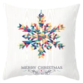 Christmas pillowcase with colorful geometric snowflake and Merry Christmas text print - Modern Art Geometric Patchwork Snowflake Style (DRD198-24)