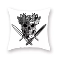 Halloween pillowcase featuring black and white skull and cross swords print - Skull Crossed Swords Style (DRD197-34)