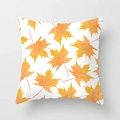 Close-up of fall maple leaf cushion cover with vibrant watercolor prints and fine texture - Full Print Maple Leaf Style (DRD356-9)