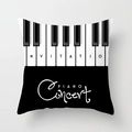 Modern minimalist piano theme cushion cover with black and white musical key design - Piano Concert (DRD334-5) / 18x18 Inch