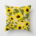 Square sunflower print pillow case for home sofa with vibrant floral pattern decor - Continuous Sunflower Floral Pattern (DRD393-8)