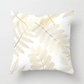 Moderne witte kussensloop met elegant gouden bladpatroon voor decoratie in woonkamer - Gouden Esdoornblad