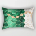 Moderner Kissenbezug mit geometrischem Smaragd-Marmor-Muster und goldener Linie - Drd220-10 / 30x50