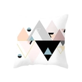 Modern geometric pillow cover with pink and gold accents on a clean white background - Geometric Mountain Style (DRD392-6)