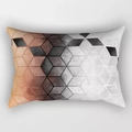 Geometrischer Kissenbezug mit 3D-Würfelmuster und Farbverlauf in Kupfer und Grau - Kupfer Grau Weiß Verlauf Geometrischer Stil (DRD220-11)