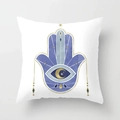Vista dettagliata del motivo della Mano di Fatima sulla federa decorativa luna - Mano di Fatima Bohémien (DRD341-17) / Dimensione Standard Senza Nucleo