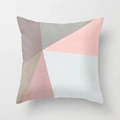 Fodera per cuscino con motivo geometrico rosa e beige per divano moderno - Quadrato (Senza Anima) / Stile Splicing a Blocchi di Colore (DRD343-5)