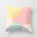 Federa per cuscino geometrica astratta rosa con colori macaron e moderna trama twill - Quadrato (Senza Anima) / Stile Collage Astratto Macaron (DRD343-9)